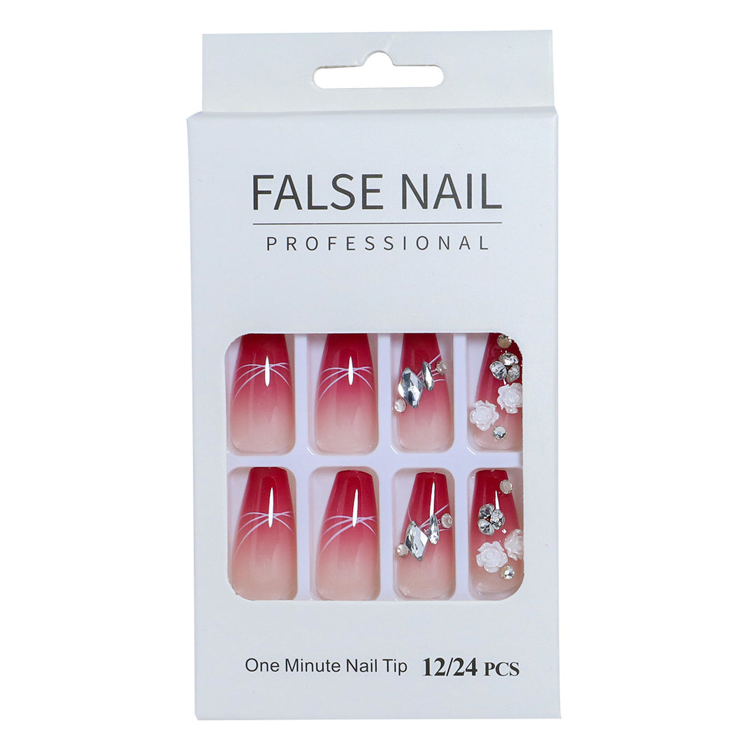 Decorative Press-On Nail Set with 3D Accents Kalsten