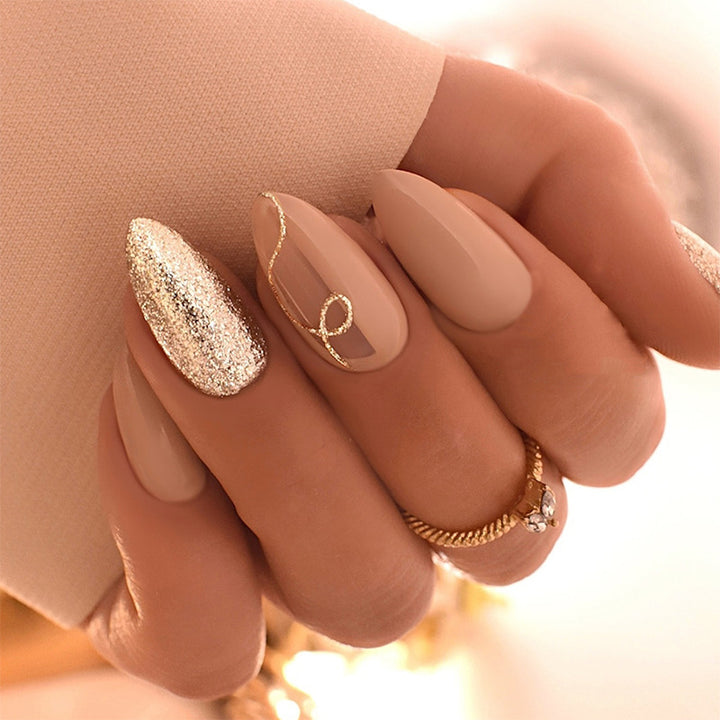 Glamorous Glittered Press-On Nail Set Kalsten