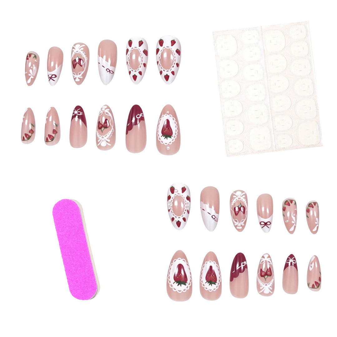 Strawberry-Inspired Nail Art Kalsten