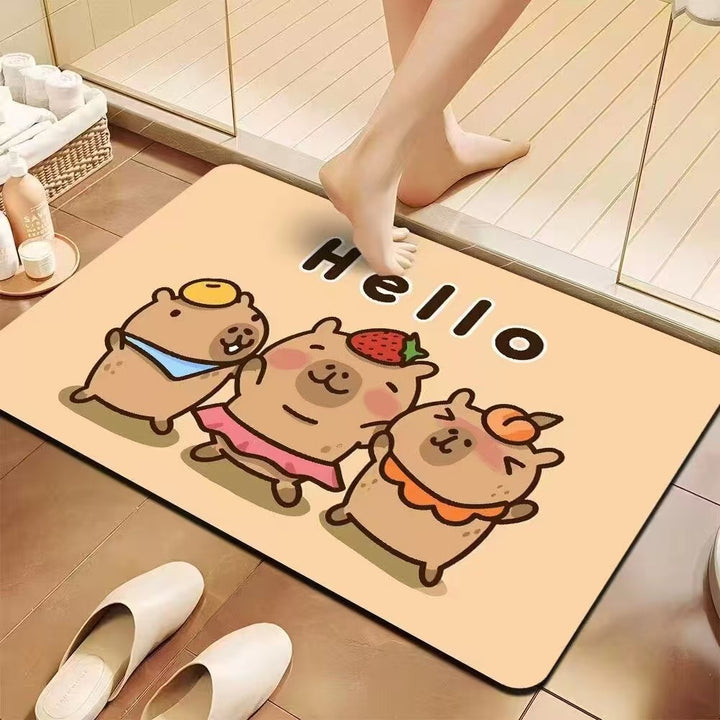 Playful Cartoon Bath Mat