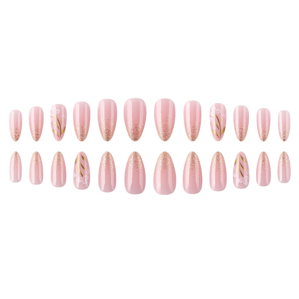 Artistic Floral Press-On Nail Set Kalsten