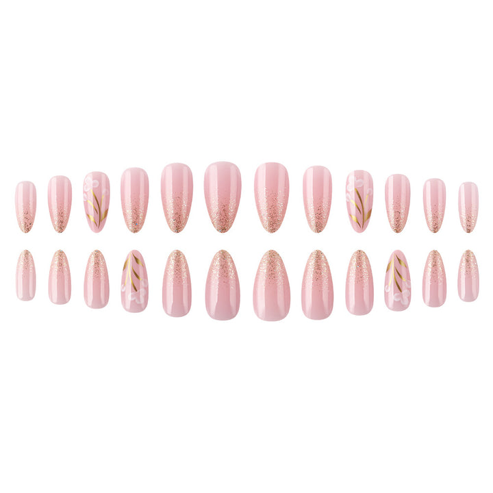 Artistic Floral Press-On Nail Set Kalsten