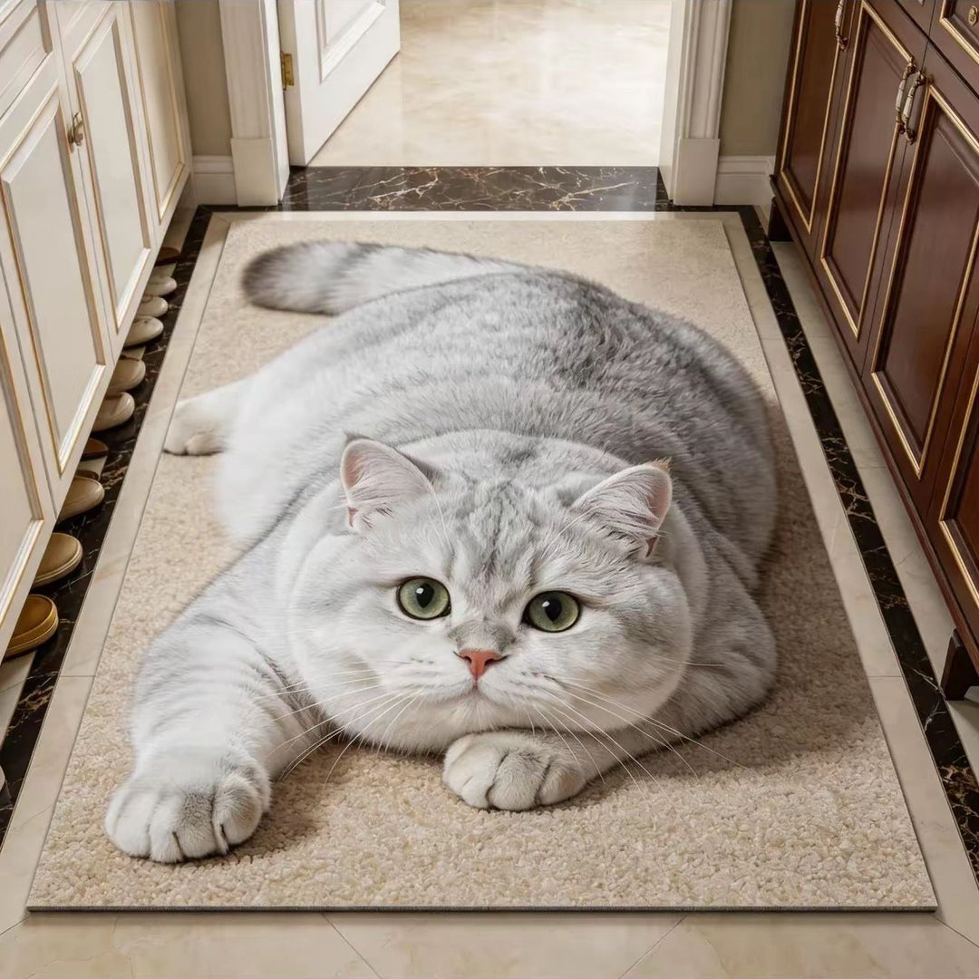 Cat-Themed Plush Area Mat