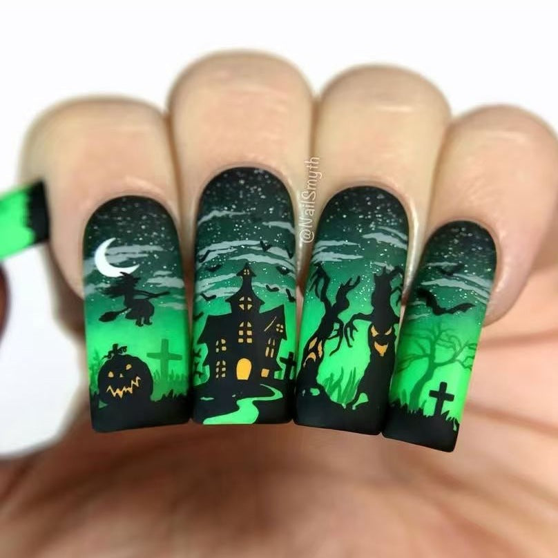 Halloween Artificial Nail Set with Creepy 3D Designs Kalsten