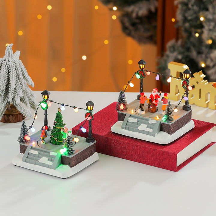LED Illuminated Christmas Scene Figurine Kalsten
