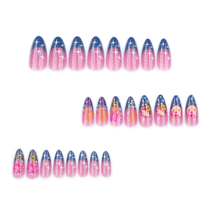 Artistic stiletto nails with playful design Kalsten