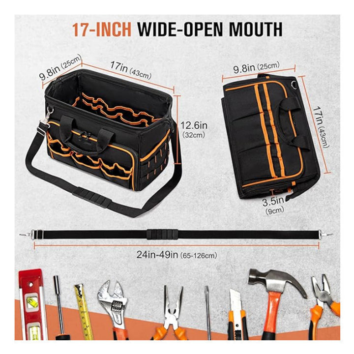 Tool bag with ergonomic design and versatile compartments Kalsten