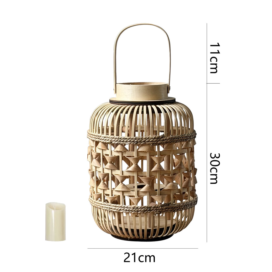 Decorative Lantern made of woven bamboo Kalsten