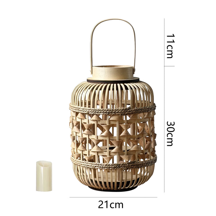 Decorative Lantern made of woven bamboo Kalsten