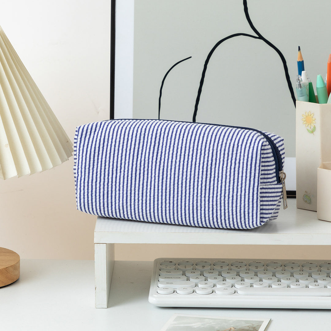 Striped Zippered Pencil Case Bag Kalsten
