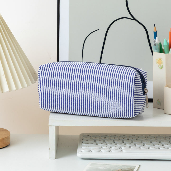 Striped Zippered Pencil Case Bag Kalsten