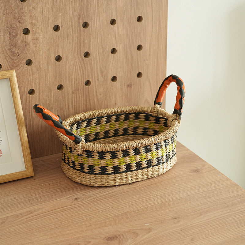 Handmade storage basket made of natural materials Kalsten