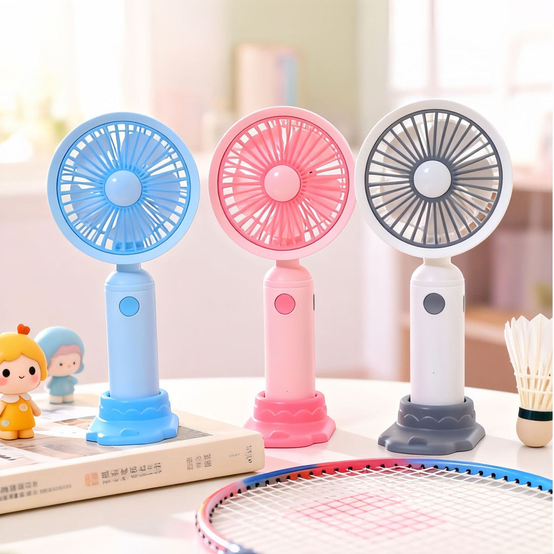 Ladies Portable Hand Fan with USB Charging Function and Flexible Stand Kalsten