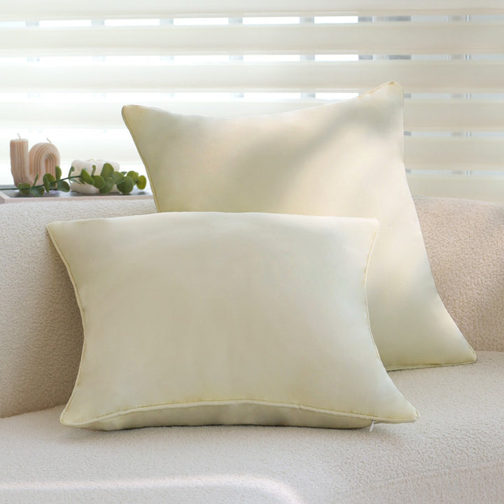 Square Decorative Cushion Cover made of silky Microvelours with fine piping and concealed zipper Kalsten