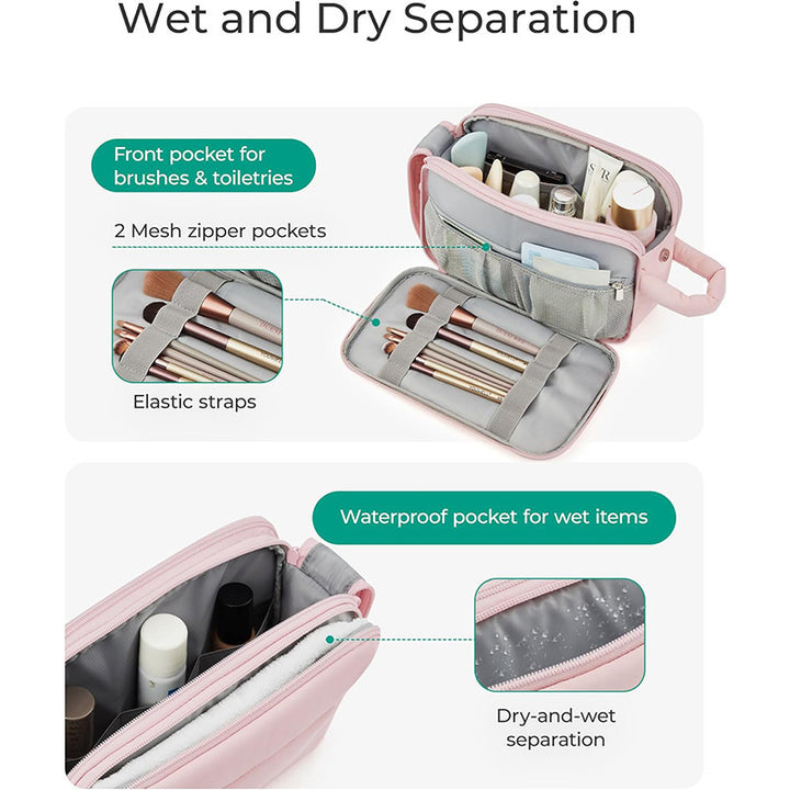 Cosmetic Organizer Bag with Multiple Compartments and Removable Interior Compartment Kalsten