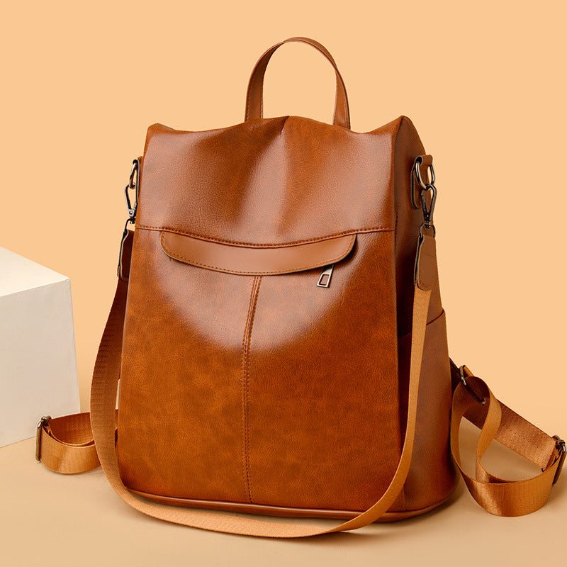 Versatile Structured Leather Backpack Kalsten
