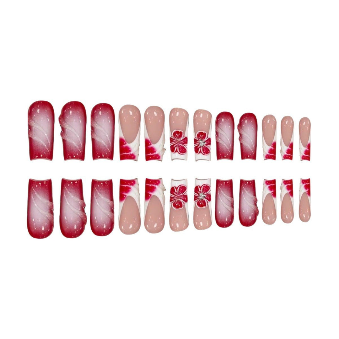 Floral and Artistic Press-On Nail Art Kalsten