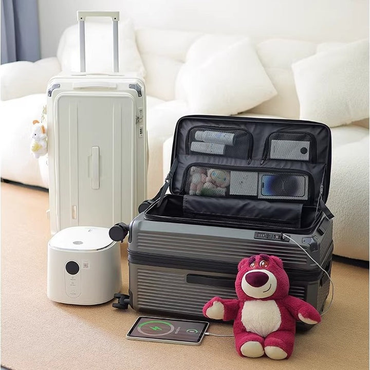Men's Smart Multi-Compartment Hard Shell Travel Suitcase Kalsten