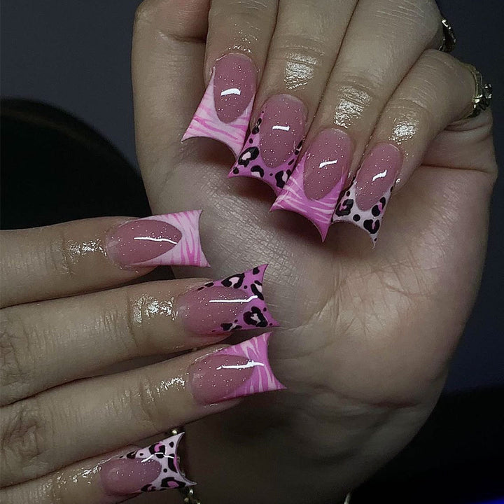 Artistic Leopard Print Stiletto Nail Extensions Kalsten