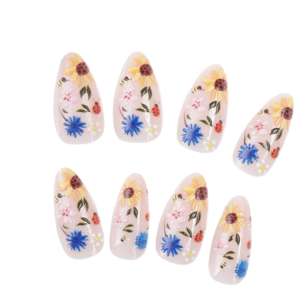 Floral Embellished Press-On Nail Art Set Kalsten