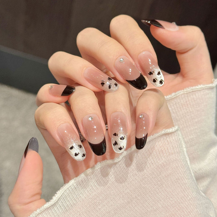 Artistic Press-On Nails with Panda Design