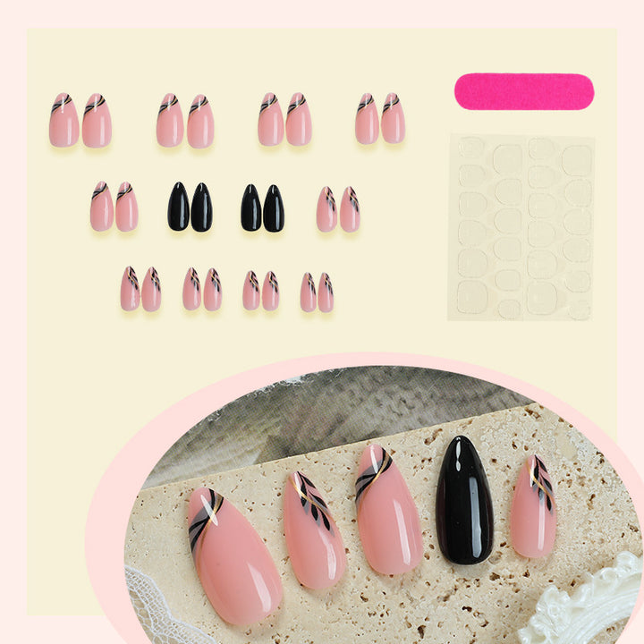 Elegant Press-On Nail Art Set with Artistic Designs Kalsten