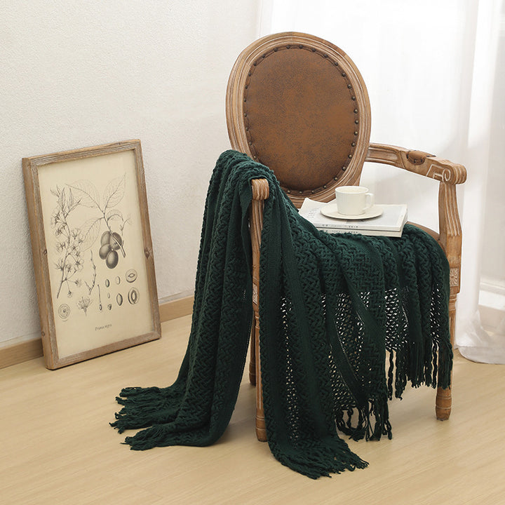 Premium Handcrafted Fringe Throw Blanket Kalsten