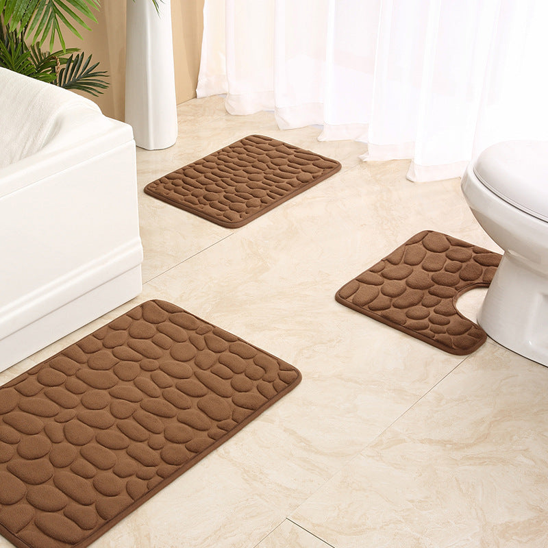 Soft Touch Stone Pattern Bathroom Rug Set Kalsten