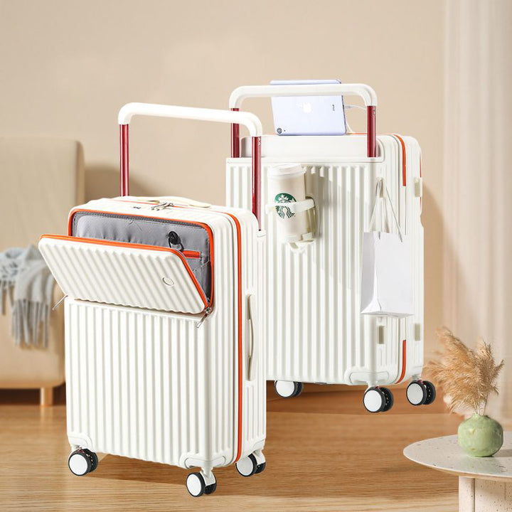 Unisex Multi-Compartment Rolling Hard-Shell Luggage with Integrated Charging Port Kalsten
