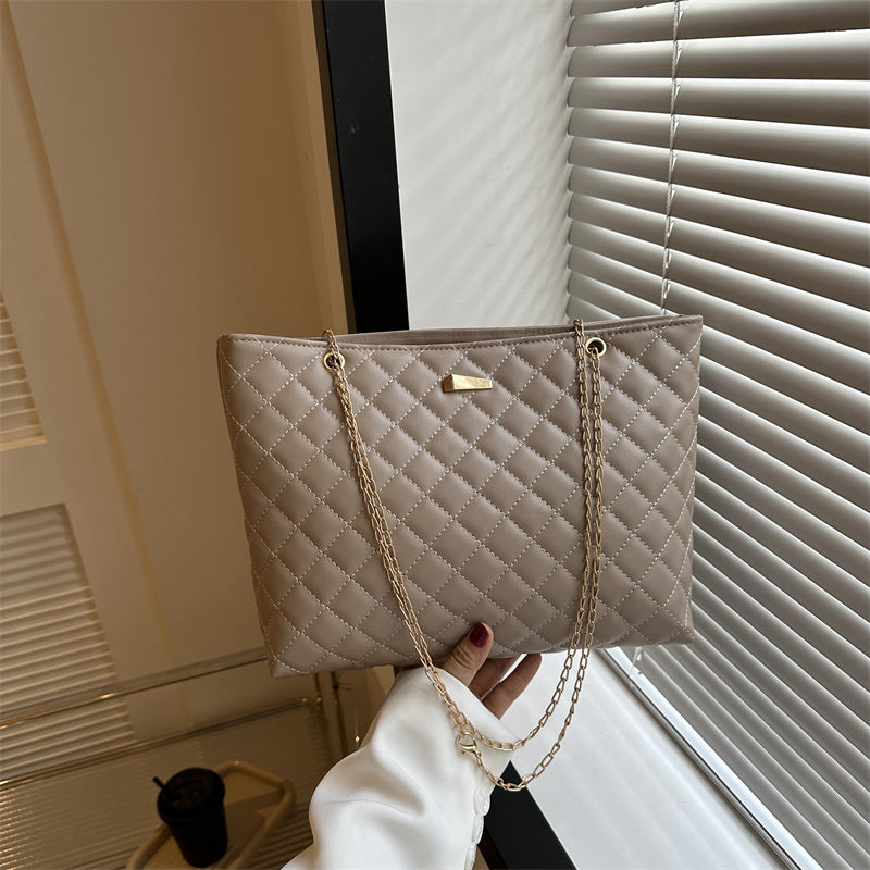 Quilted Chain-Handle Handbag