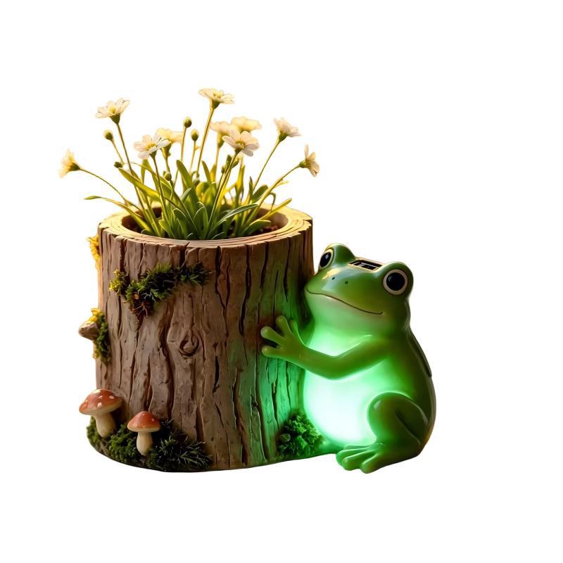 Decorative plant lamp with frog motif Kalsten