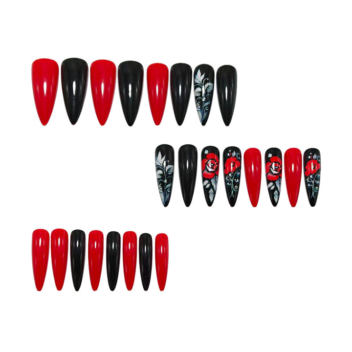 Artificial nails in elegant rose and glitter design Kalsten