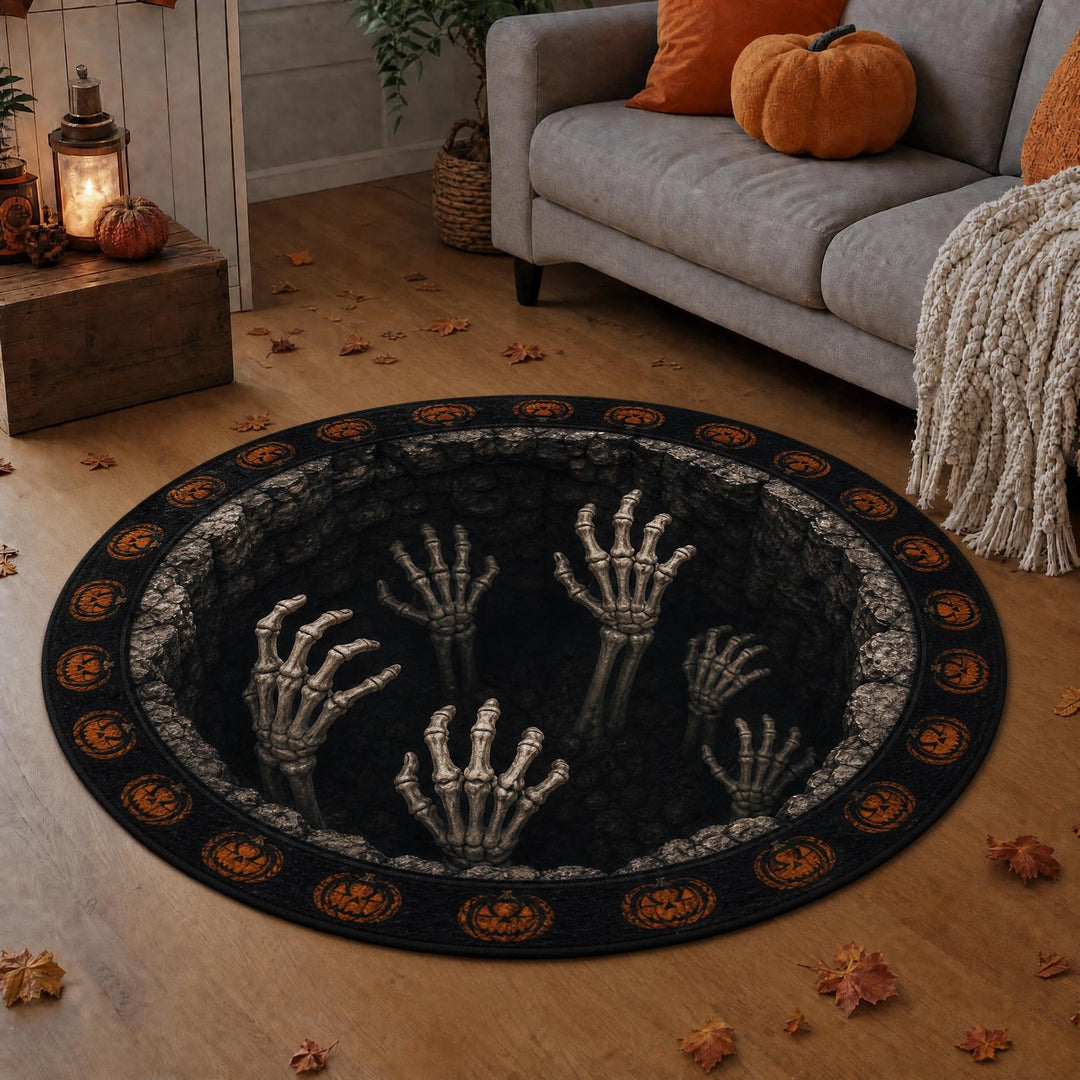 3D Cat Theme Round Rug