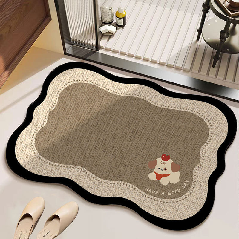 Cartoon Dog-Themed Decorative Bath Mat Kalsten