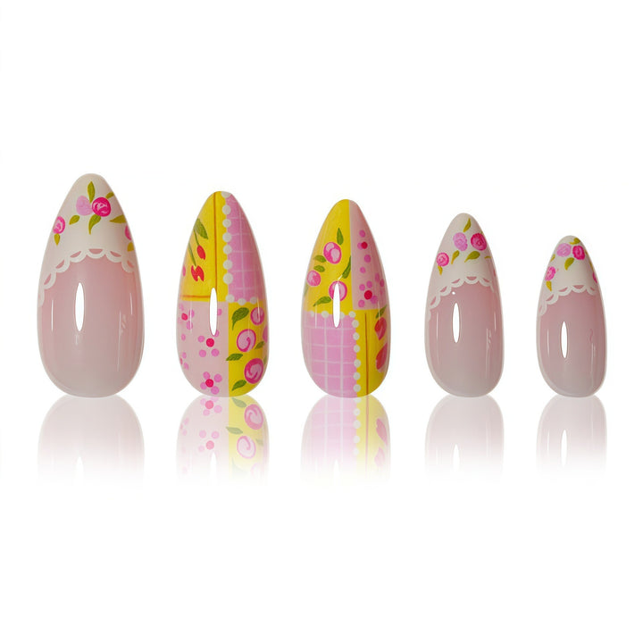 Decorative Floral Press-On Nail Art Kalsten