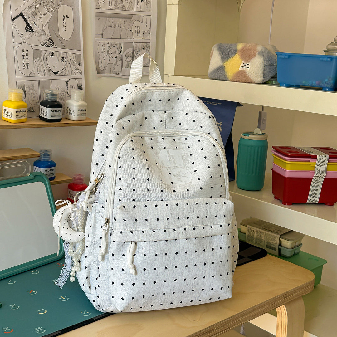 Stylish Polka Dot Printed Backpack Kalsten
