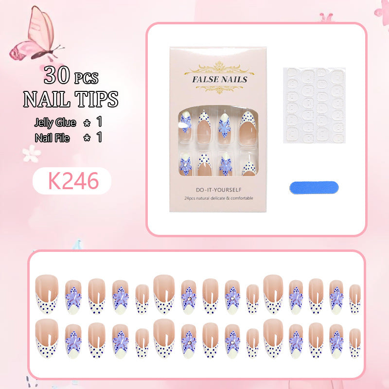 Artificial nails with delicate butterfly designs Kalsten