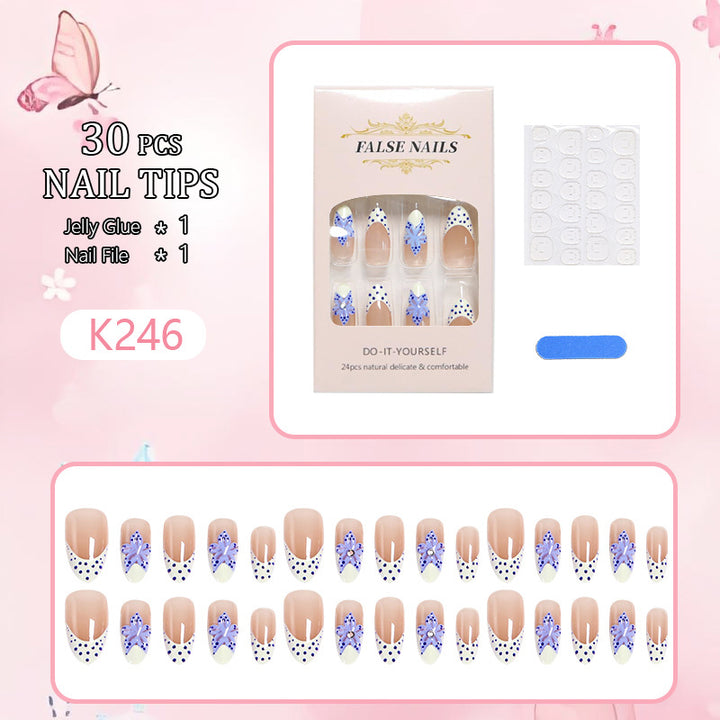 Artificial nails with delicate butterfly designs Kalsten