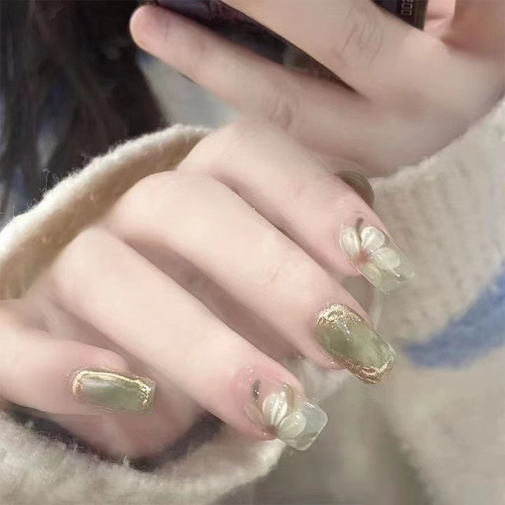 Artistic Floral Design Press-On Nails