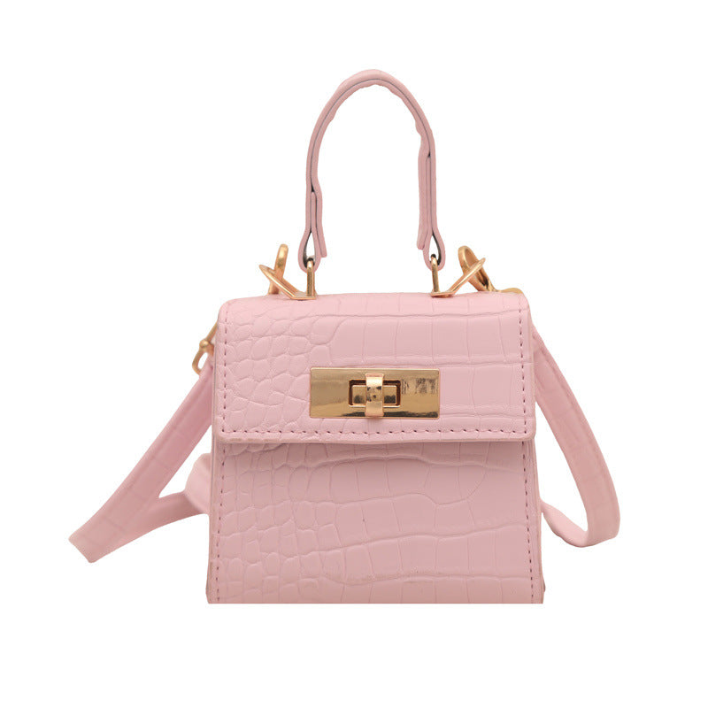 Elegant Croc-Embossed Handheld Satchel