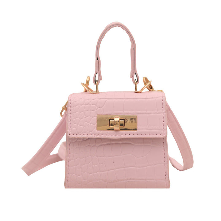Elegant Croc-Embossed Handheld Satchel