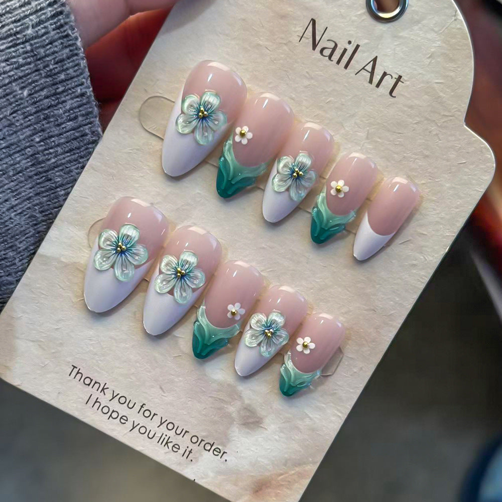 Floral-Embellished Press-On Nail Set Kalsten