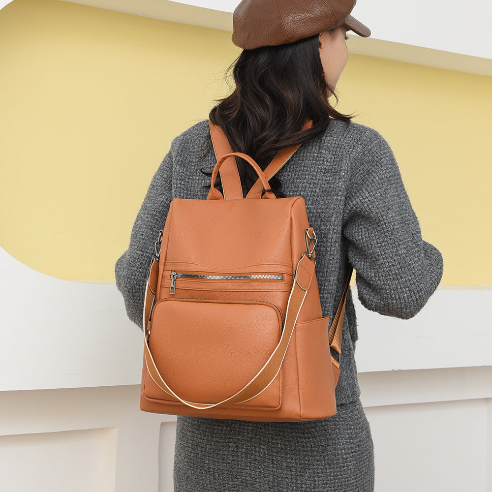 Structured Leather Travel Backpack Kalsten