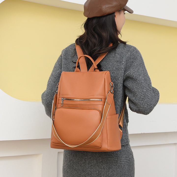 Structured Leather Travel Backpack Kalsten