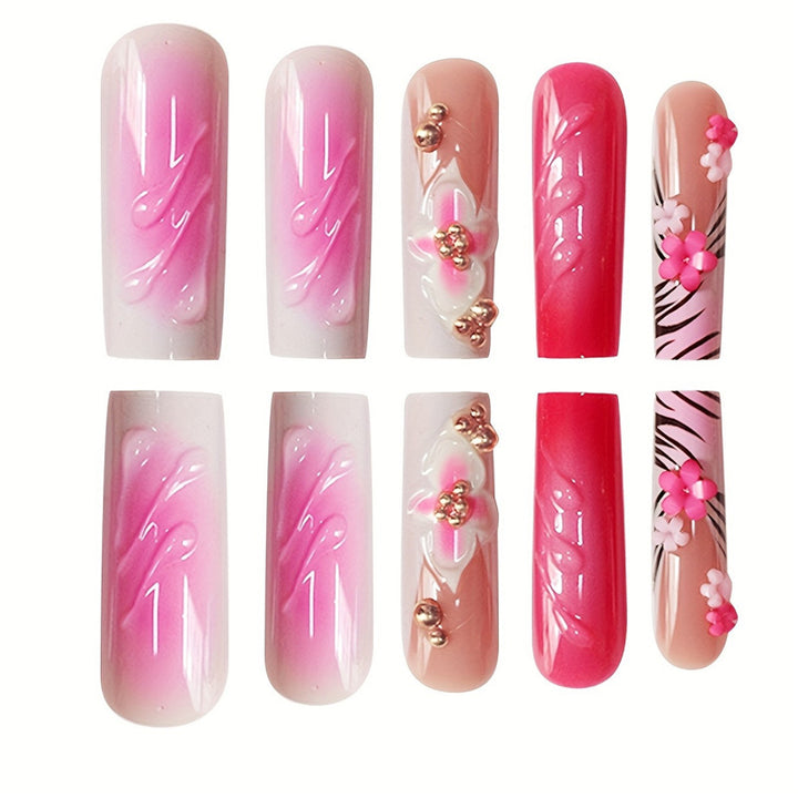 Decorative Floral Press-On Nail Extensions Kalsten