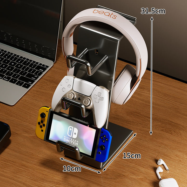 Multi-Device Gaming Headset and Controller Stand with Integrated Phone and Console Dock