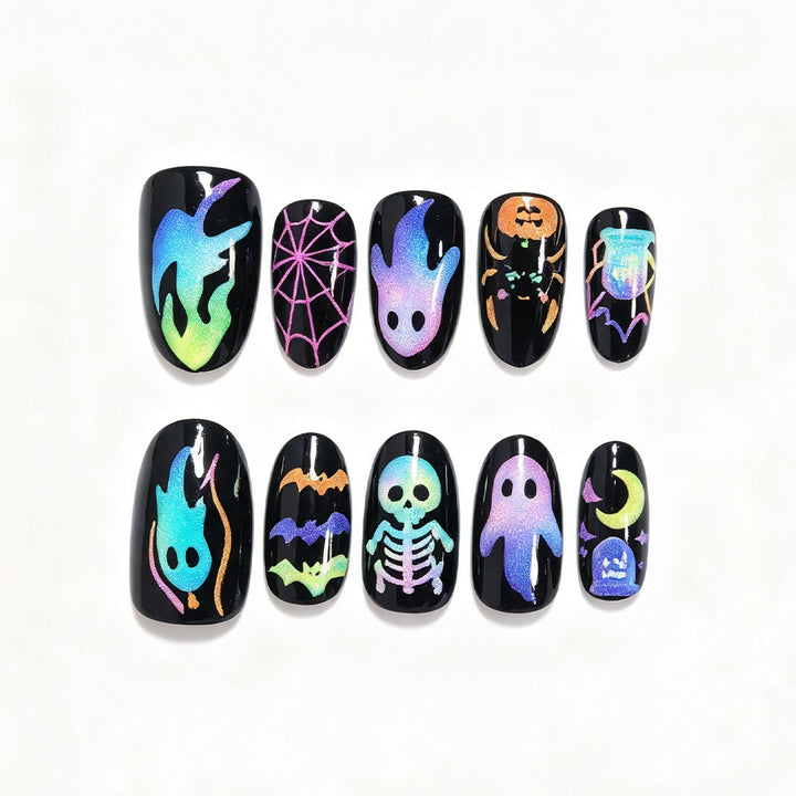 Spooky Themed Press-On Nail Art Set Kalsten