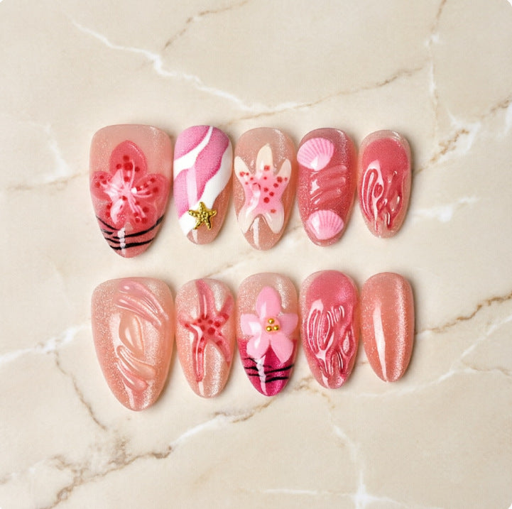 Artificial nails with floral accents Kalsten