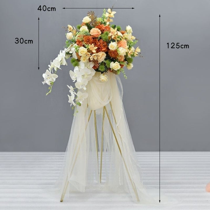 Elegant Floral Design Stand with Tulle