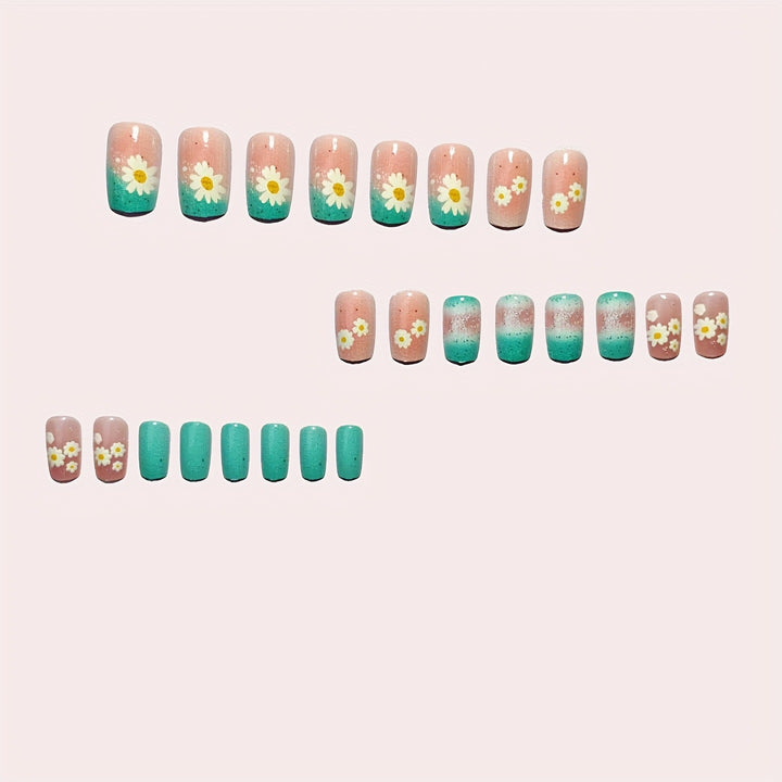 Artificial nails with summery flower designs Kalsten